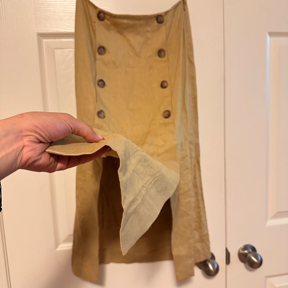 Brand new massino linen Button-Front Midi Skirt size 34 xsmall size 0 - Picture 6 of 9